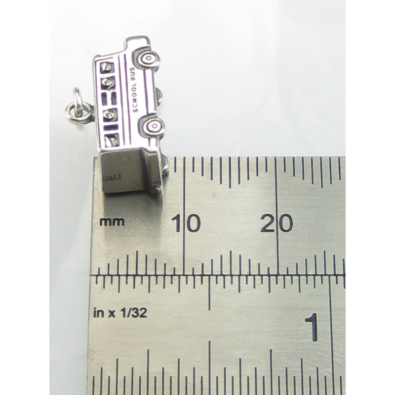 Sterling Silver School Bus Charm, Fun Educational Accessory